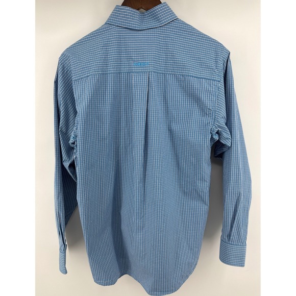 Ariat Pro Series Mens Blue Gingham Long Sleeve Button Down Shirt Small 10013022 - Picture 2 of 12